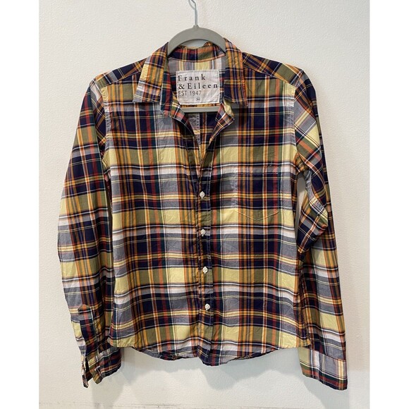 Frank & Eileen Tops - Frank and Eileen blue yellow plaid Barry shirt Size XS
